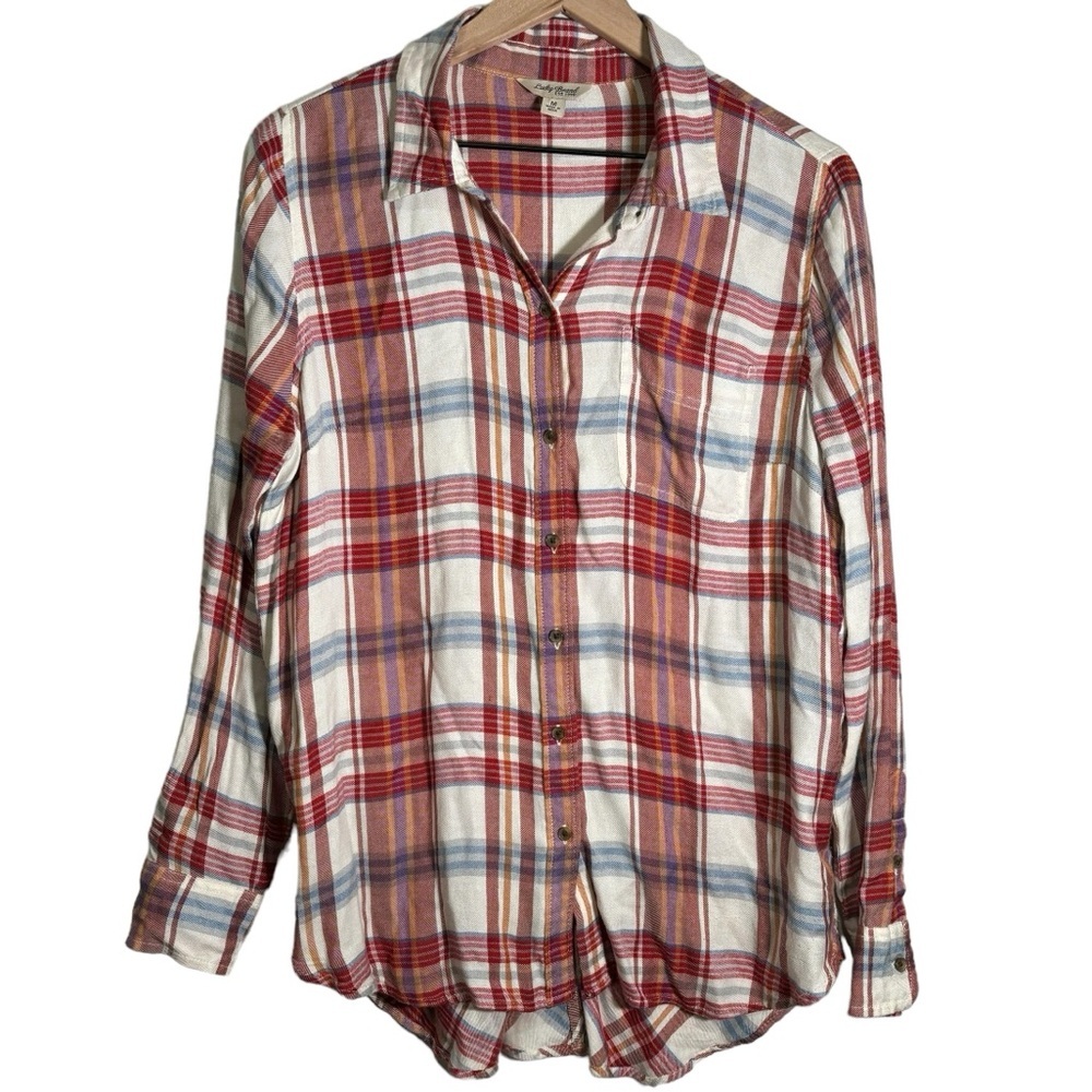 Lucky Brand Women’s Plaid Long Sleeve Button Up Shirt Size Medium